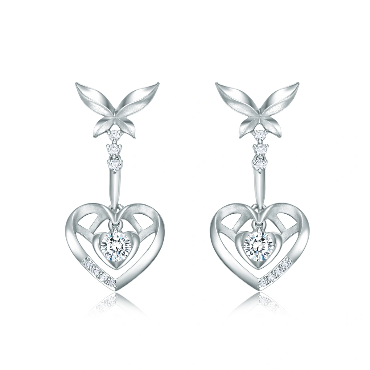 18K/750 White Gold diamond earrings