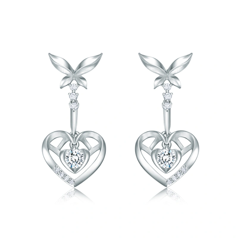 18K/750 White Gold diamond earrings