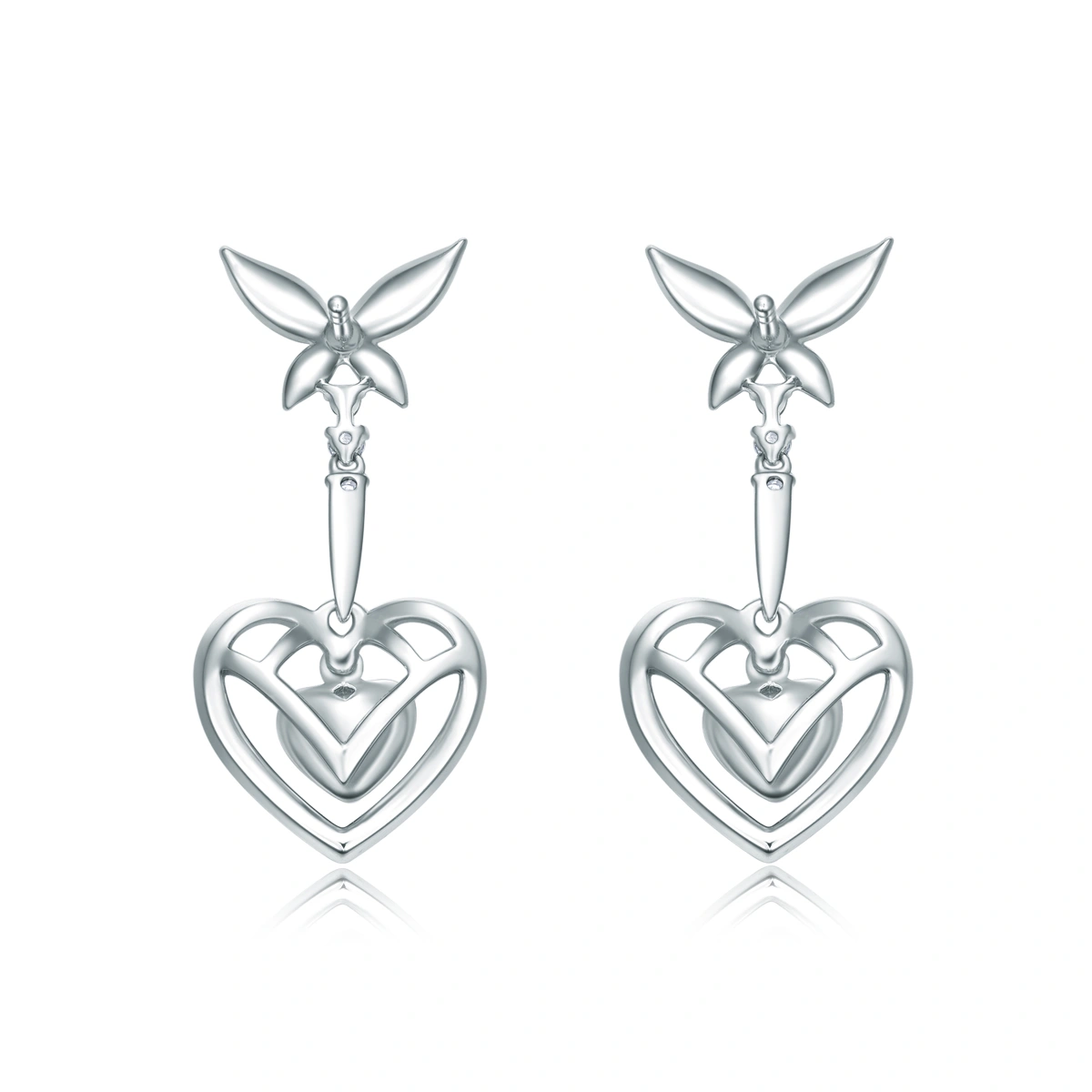 18K/750 White Gold diamond earrings