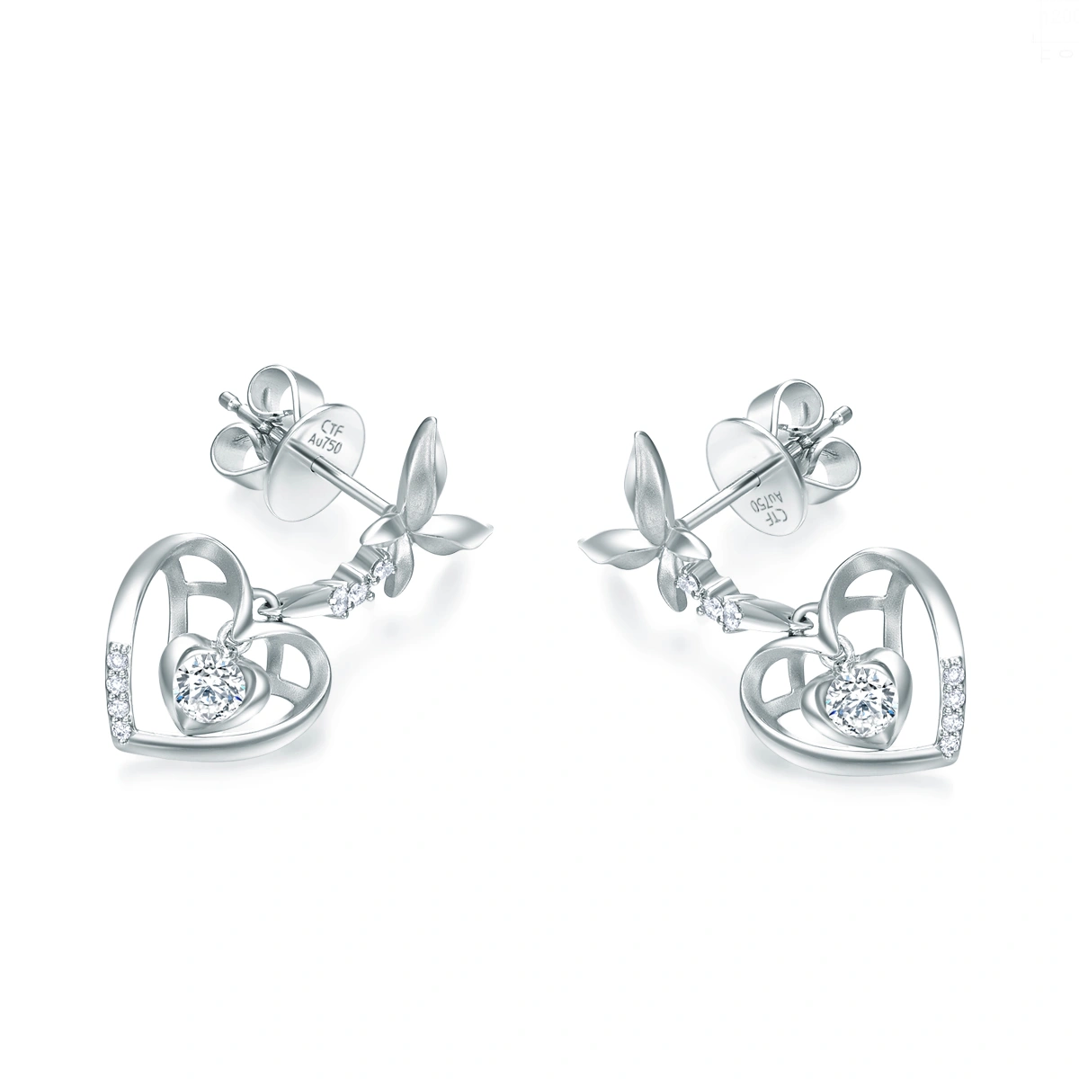 18K/750 White Gold diamond earrings