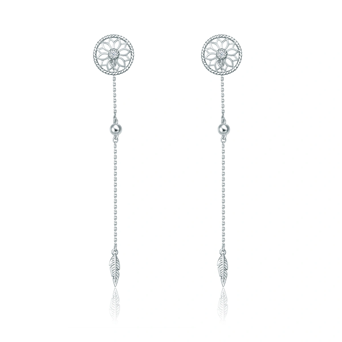 Dreamcatcher Collection - 18K/750 White Gold diamond earrings