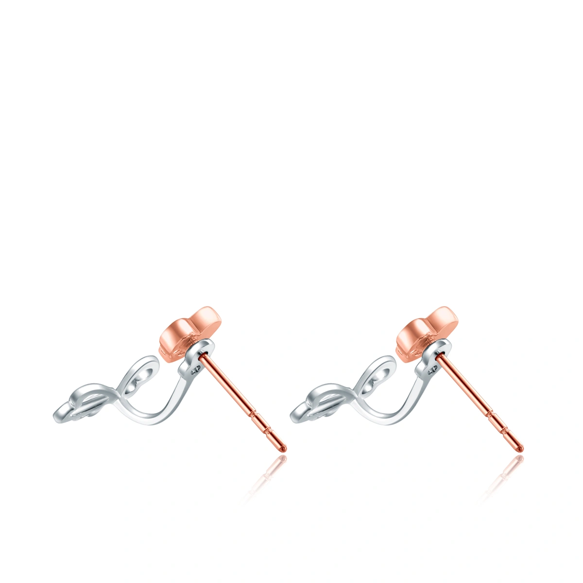 18K/750 White-Rose Gold diamond earrings