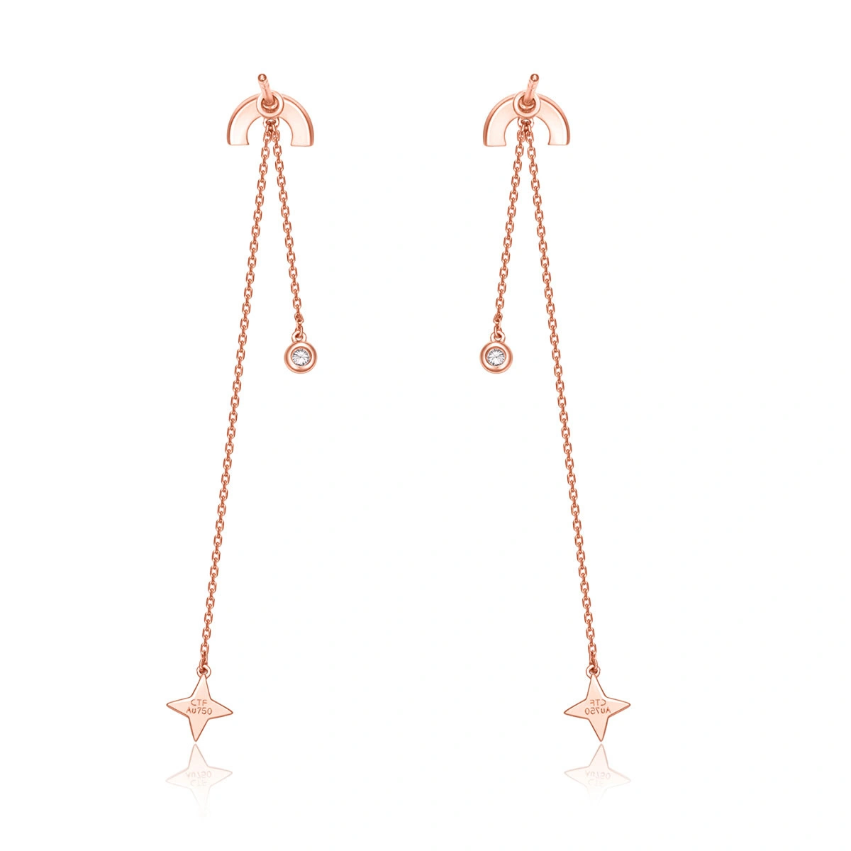 Utopian Dream Collection - 18K/750 Rose Gold diamond earrings