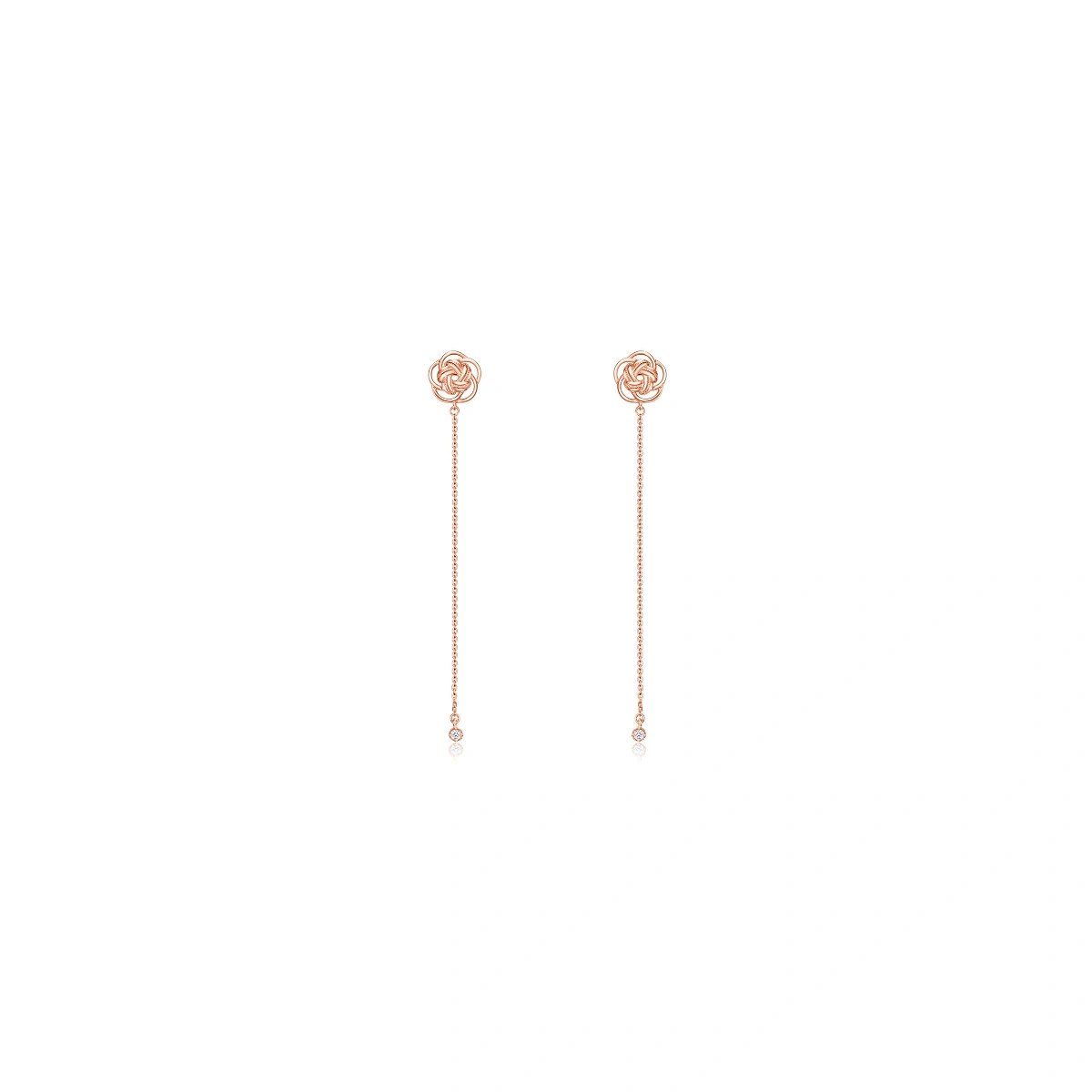 18K/750 Rose Gold diamond earrings