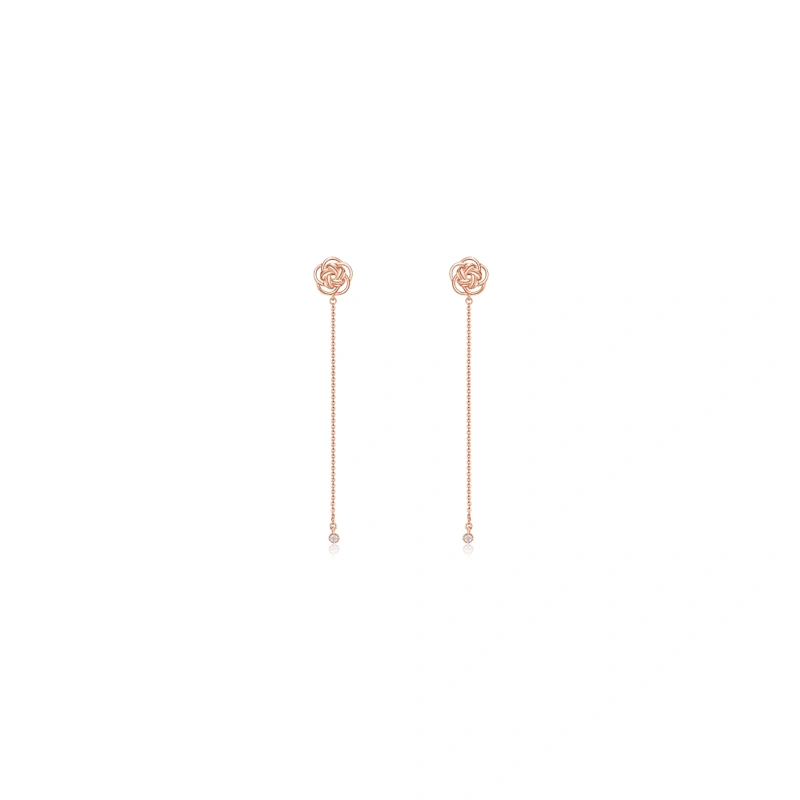 18K/750 Rose Gold diamond earrings