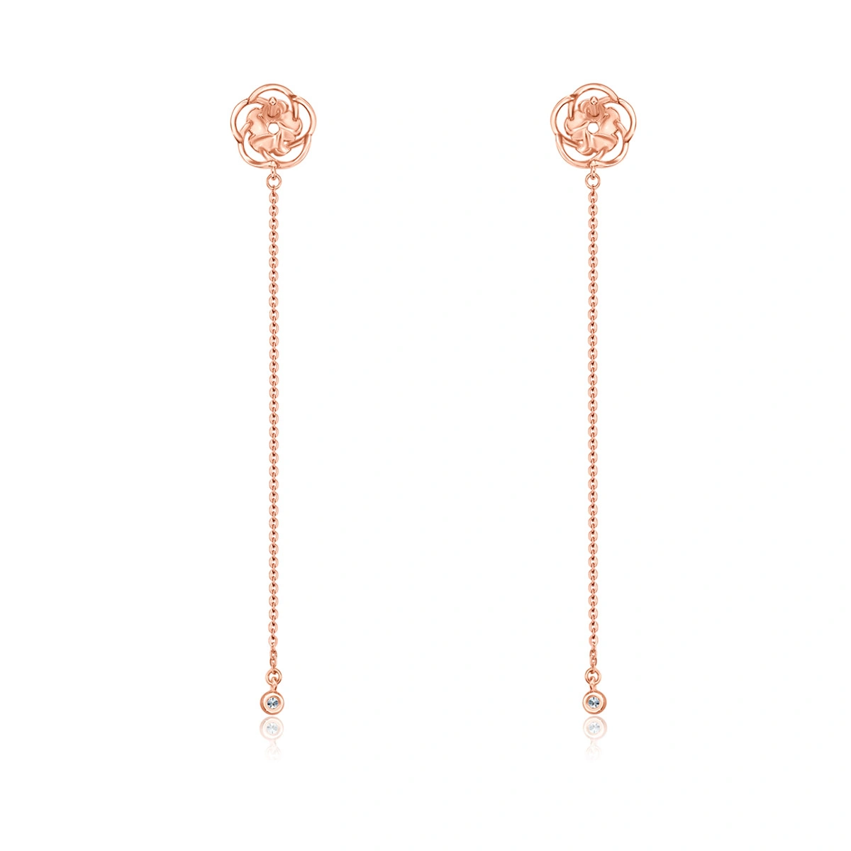 18K/750 Rose Gold diamond earrings
