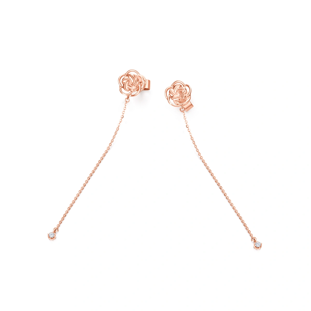 18K/750 Rose Gold diamond earrings