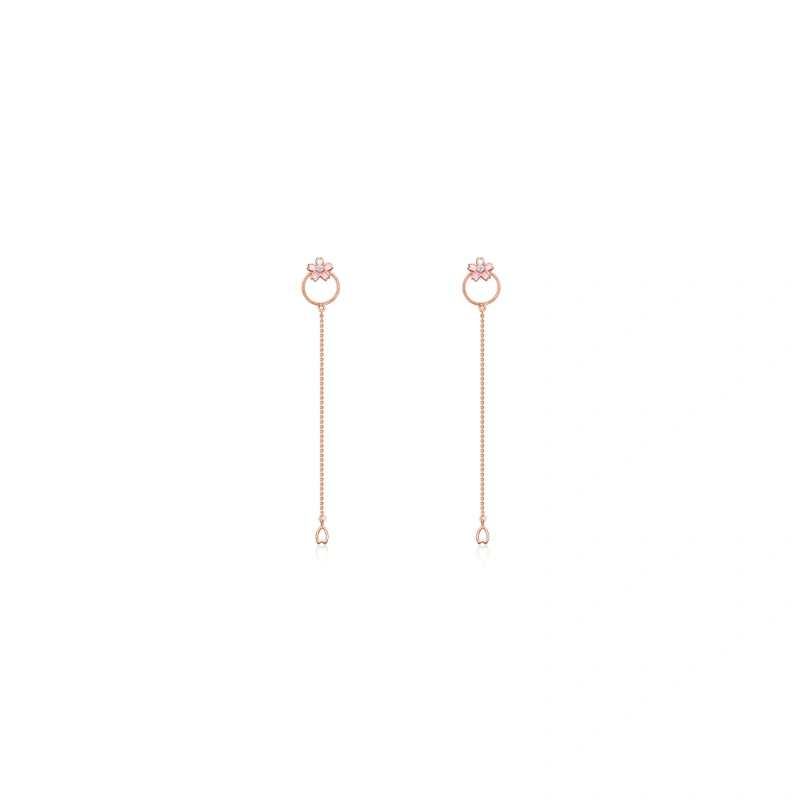 18K/750 Rose Gold diamond earrings