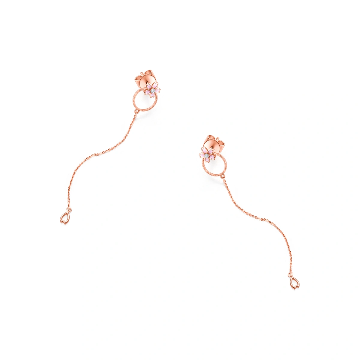 18K/750 Rose Gold diamond earrings