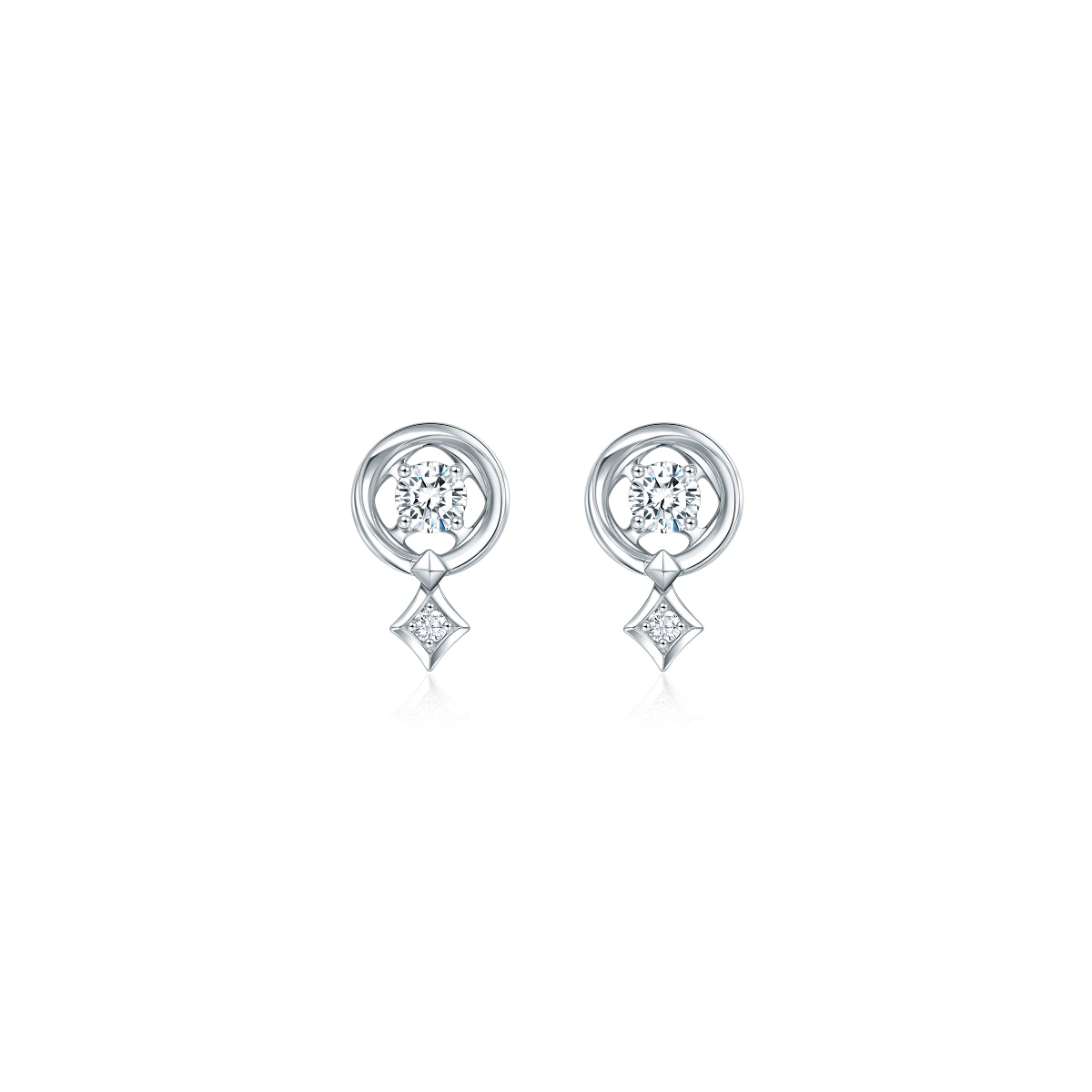 18K/750 White Gold diamond earrings