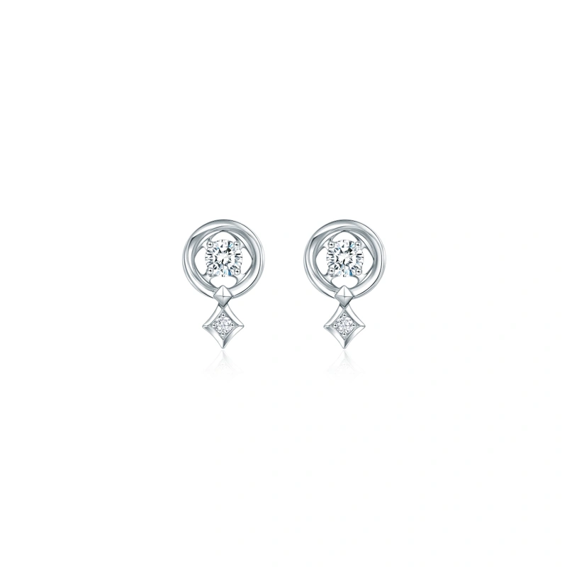 18K/750 White Gold diamond earrings