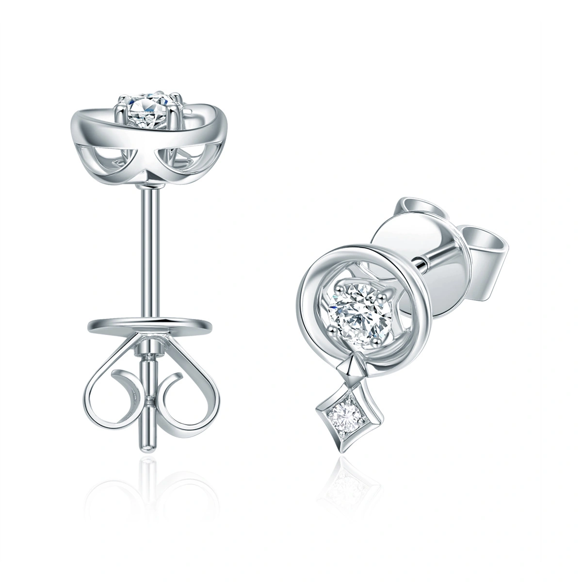 18K/750 White Gold diamond earrings