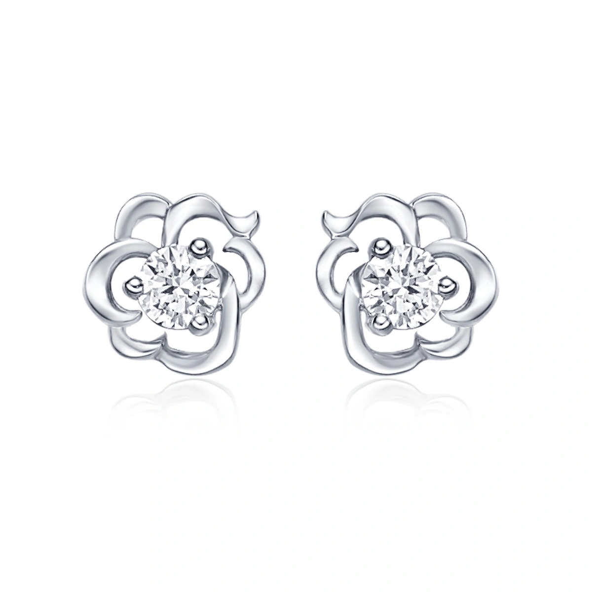 18K/750 White Gold diamond earrings