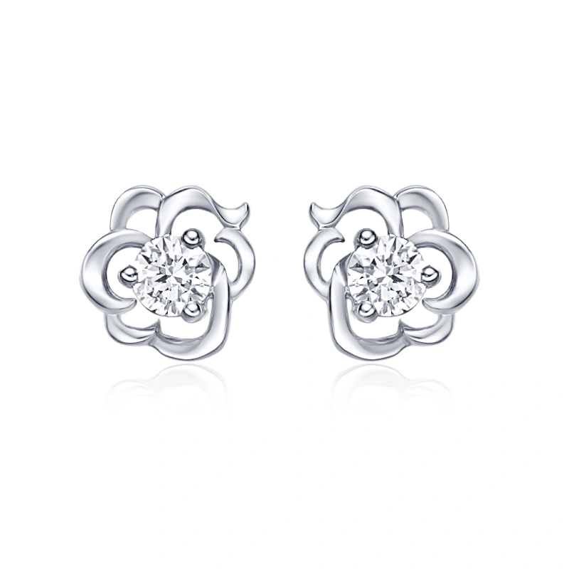 18K/750 White Gold diamond earrings