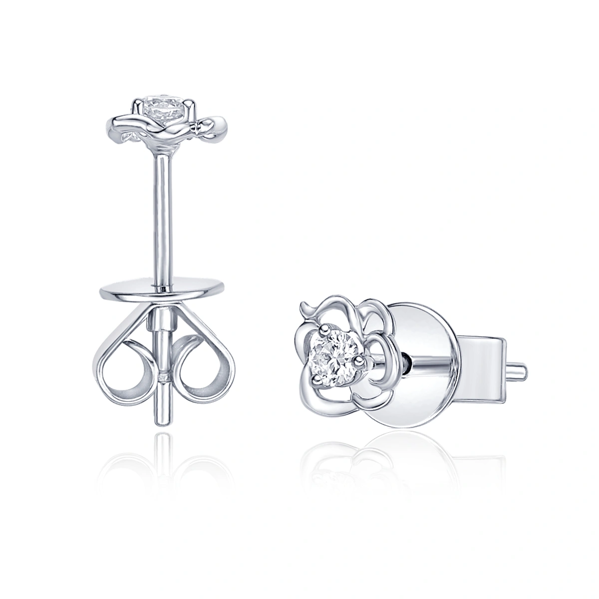 18K/750 White Gold diamond earrings