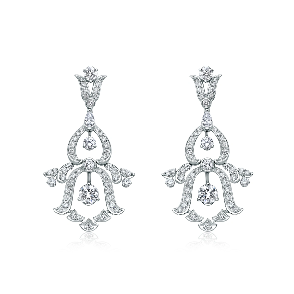 18K/750 White Gold diamond earrings
