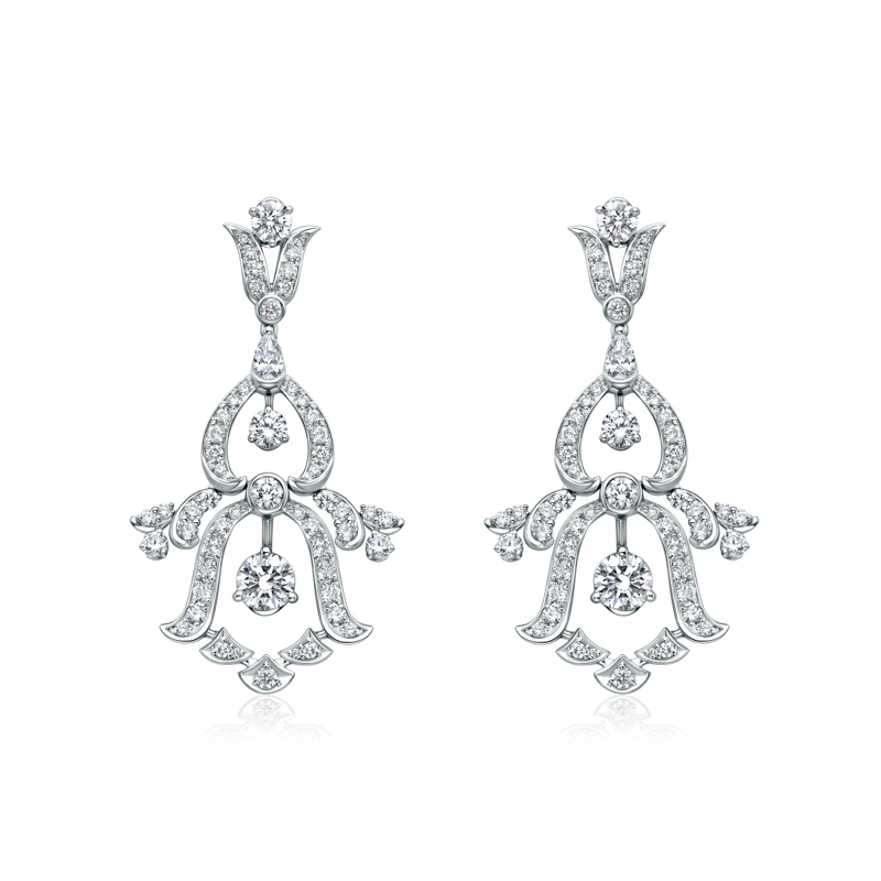 18K/750 White Gold diamond earrings