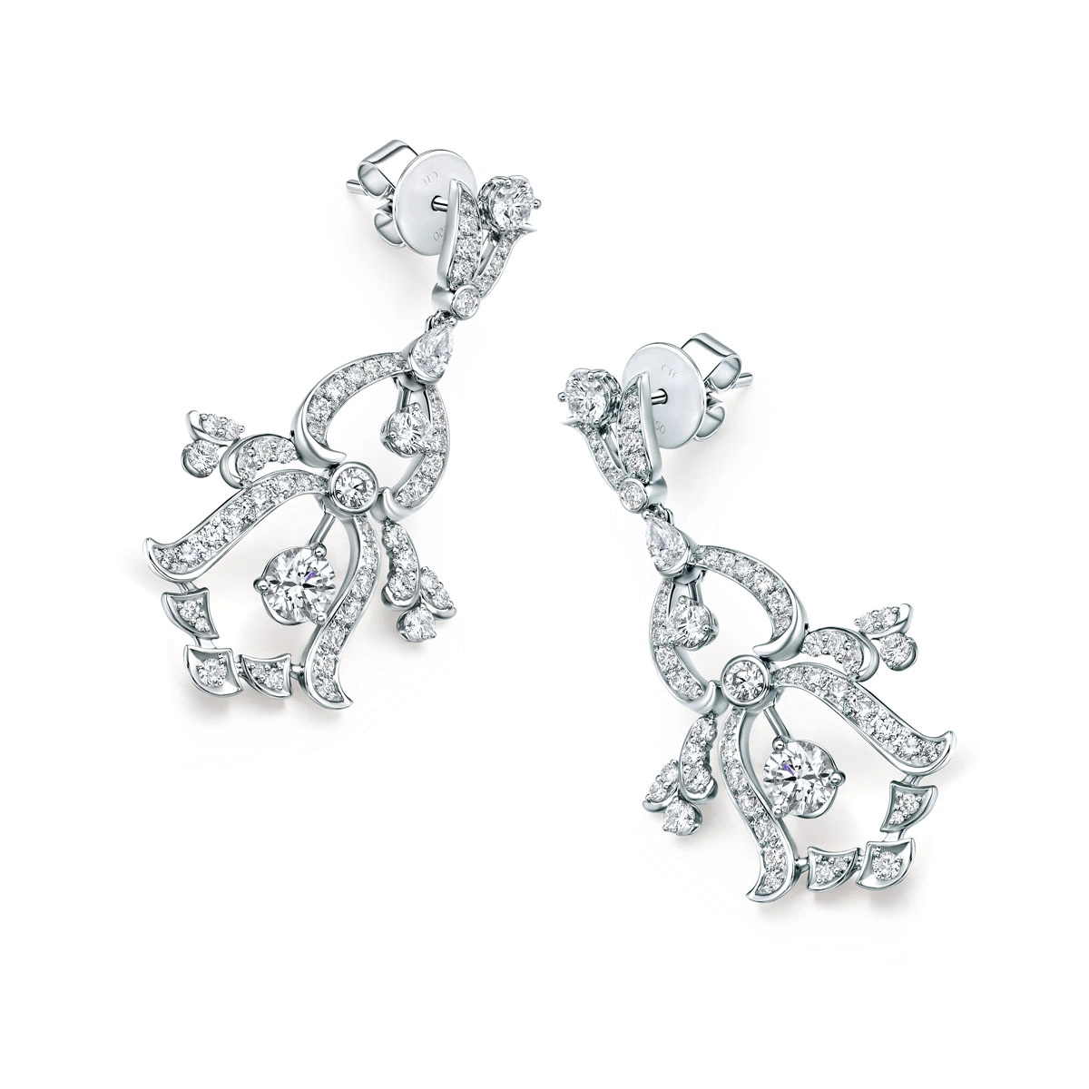 18K/750 White Gold diamond earrings