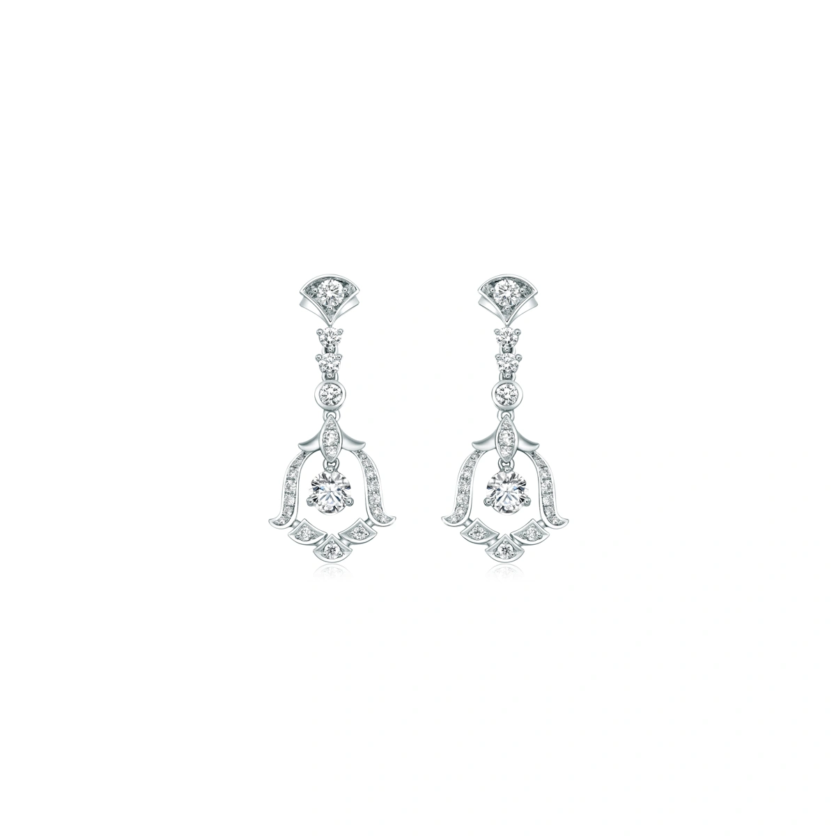 18K/750 White Gold diamond earrings