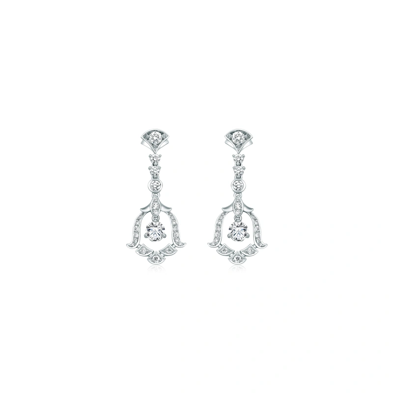 18K/750 White Gold diamond earrings