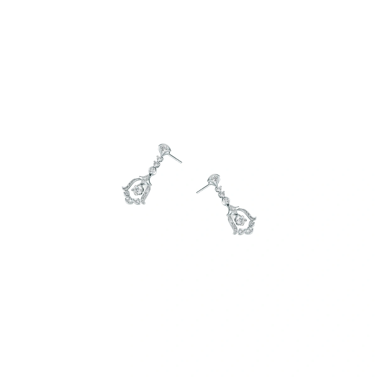 18K/750 White Gold diamond earrings