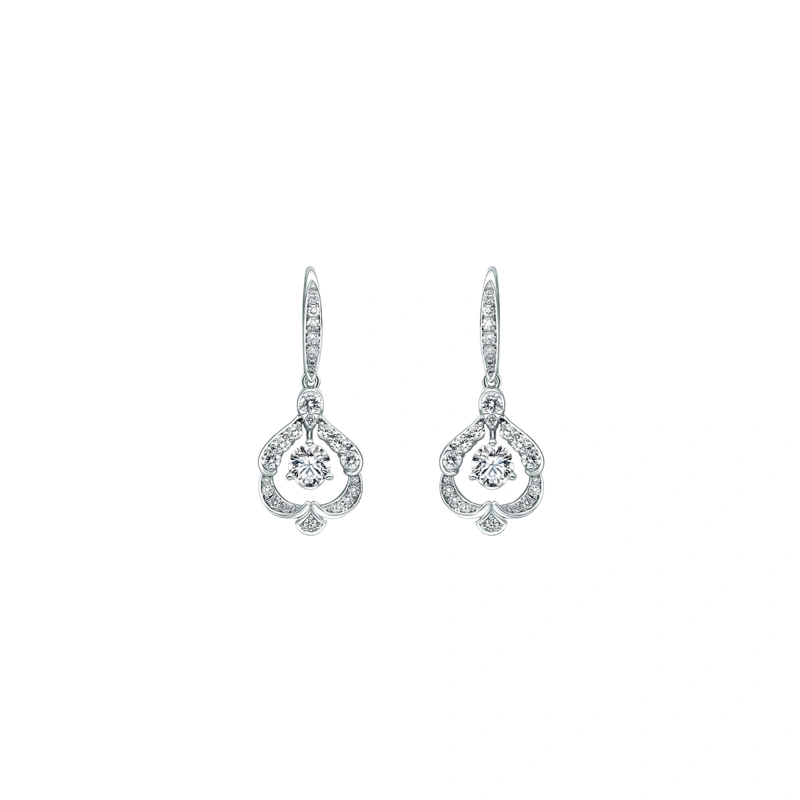 18K/750 White Gold diamond earrings