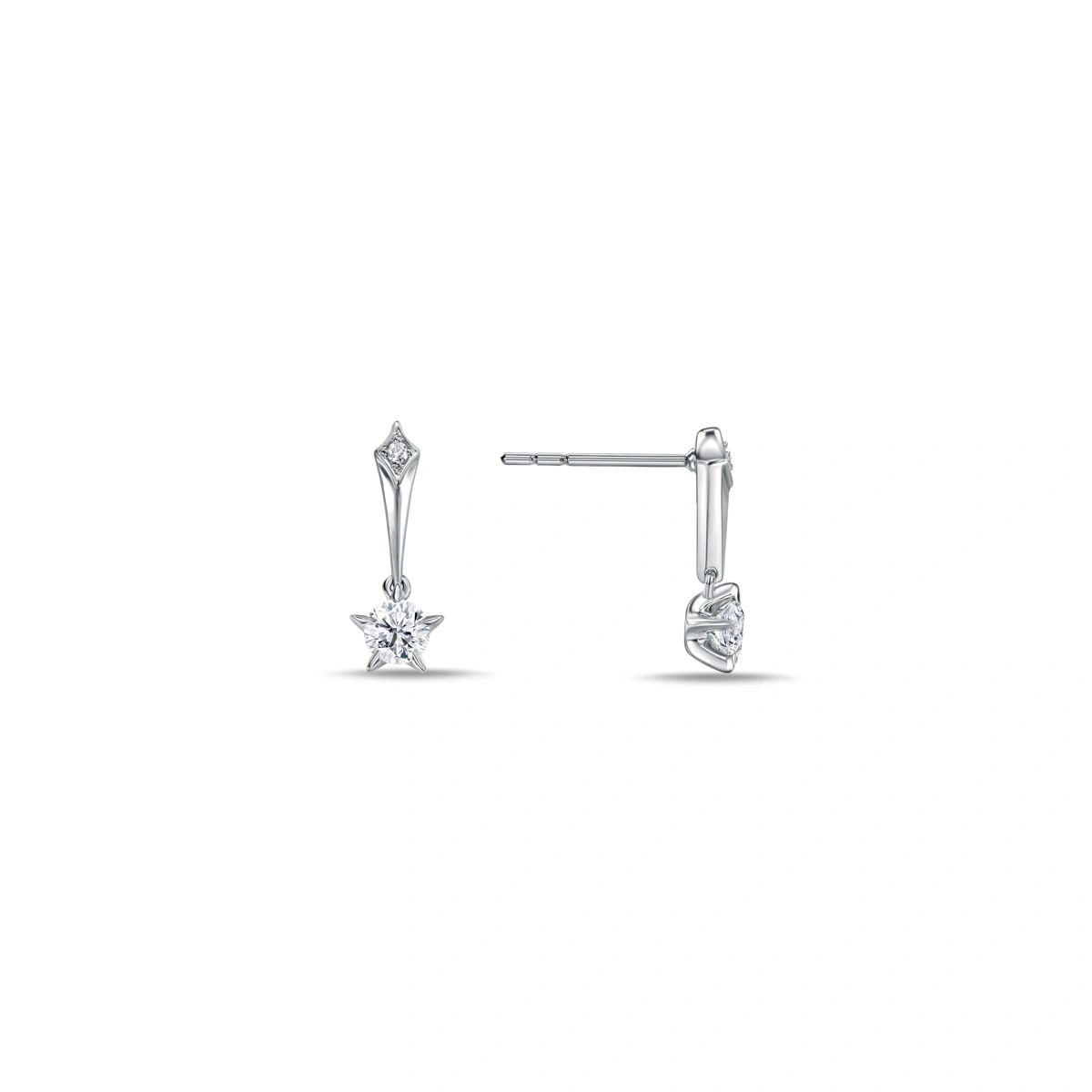 18K/750 White Gold diamond earrings