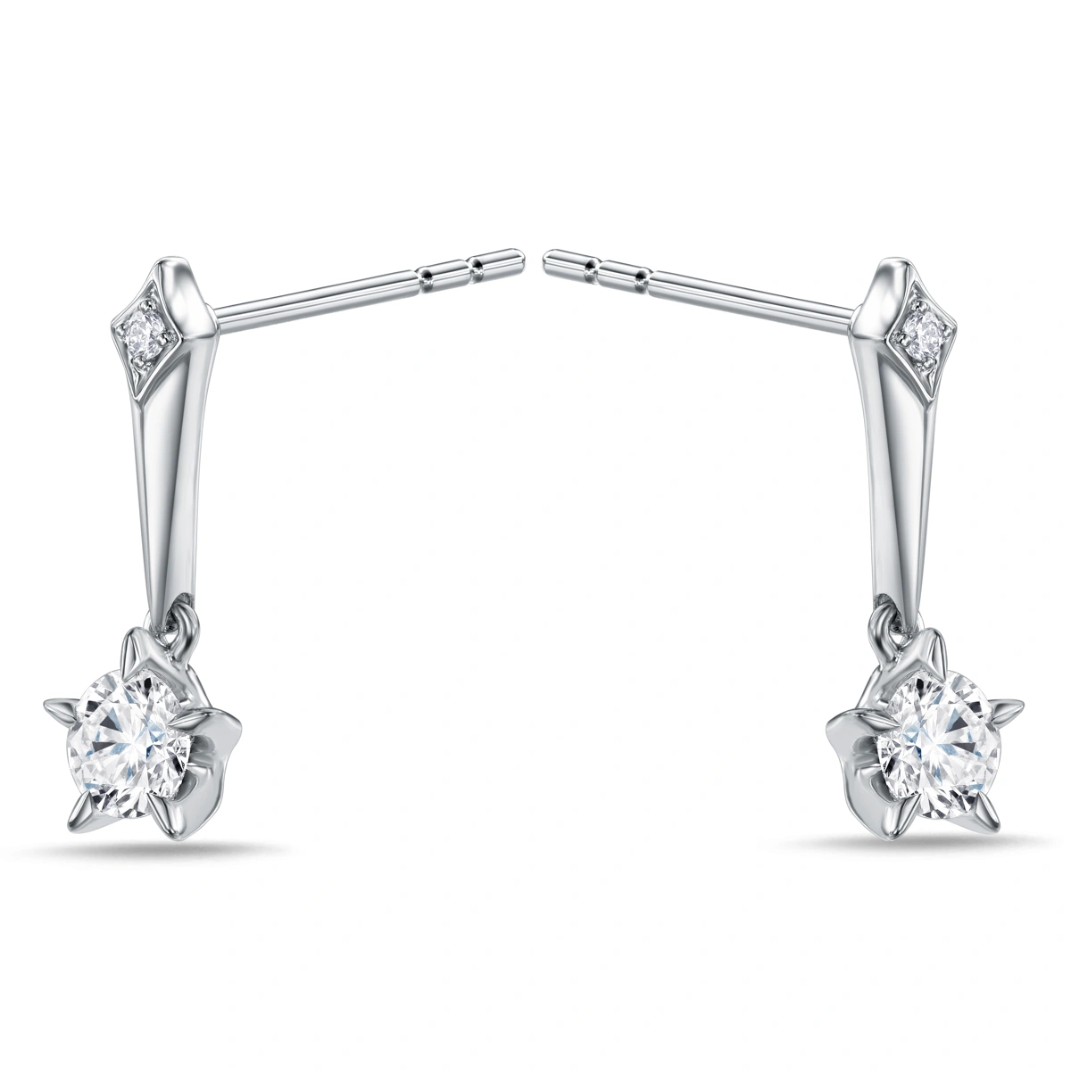 18K/750 White Gold diamond earrings