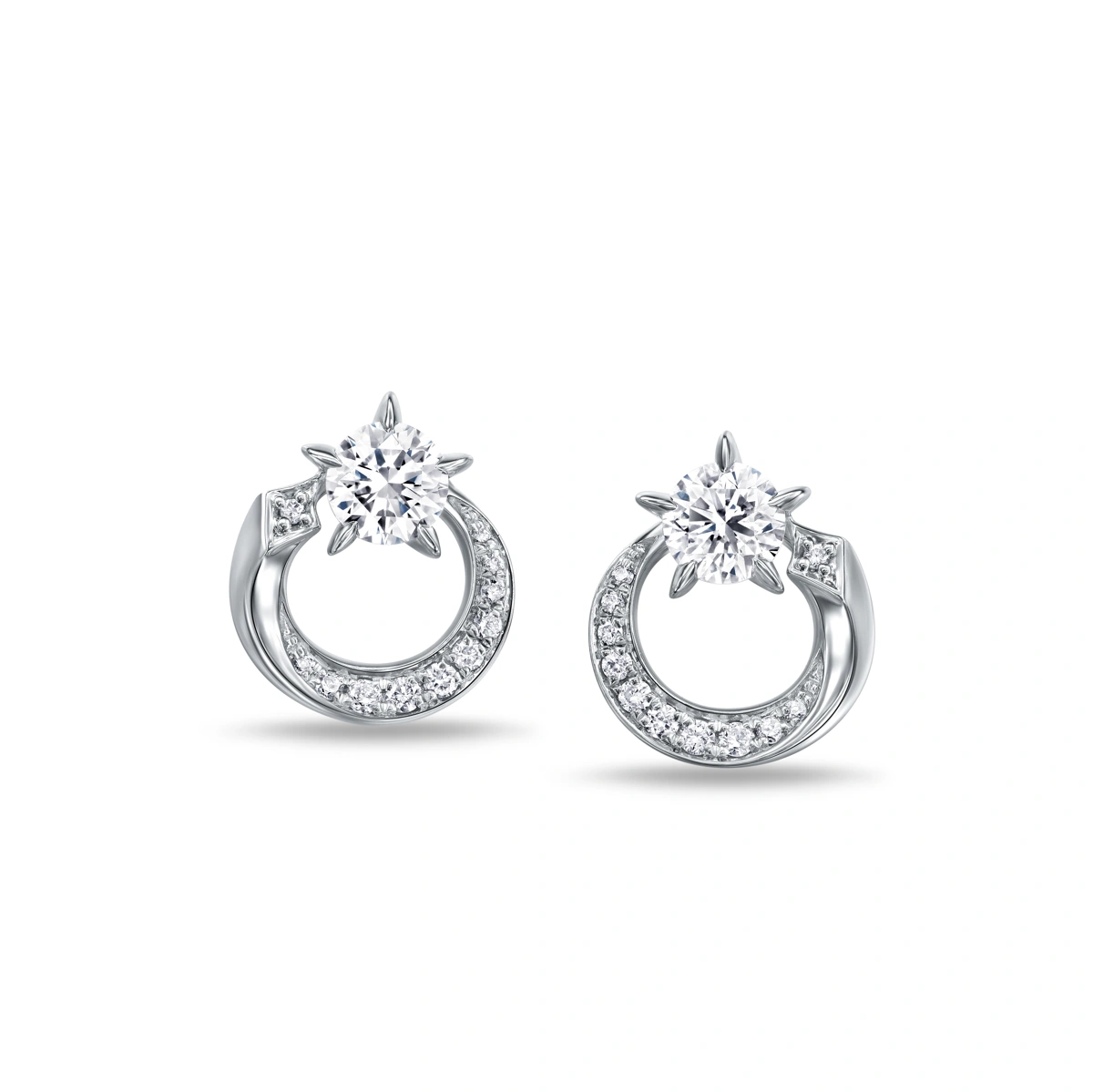 18K/750 White Gold diamond earrings