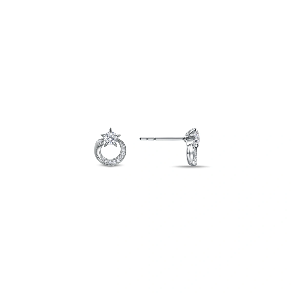 18K/750 White Gold diamond earrings