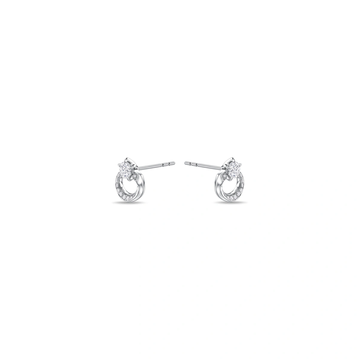 18K/750 White Gold diamond earrings