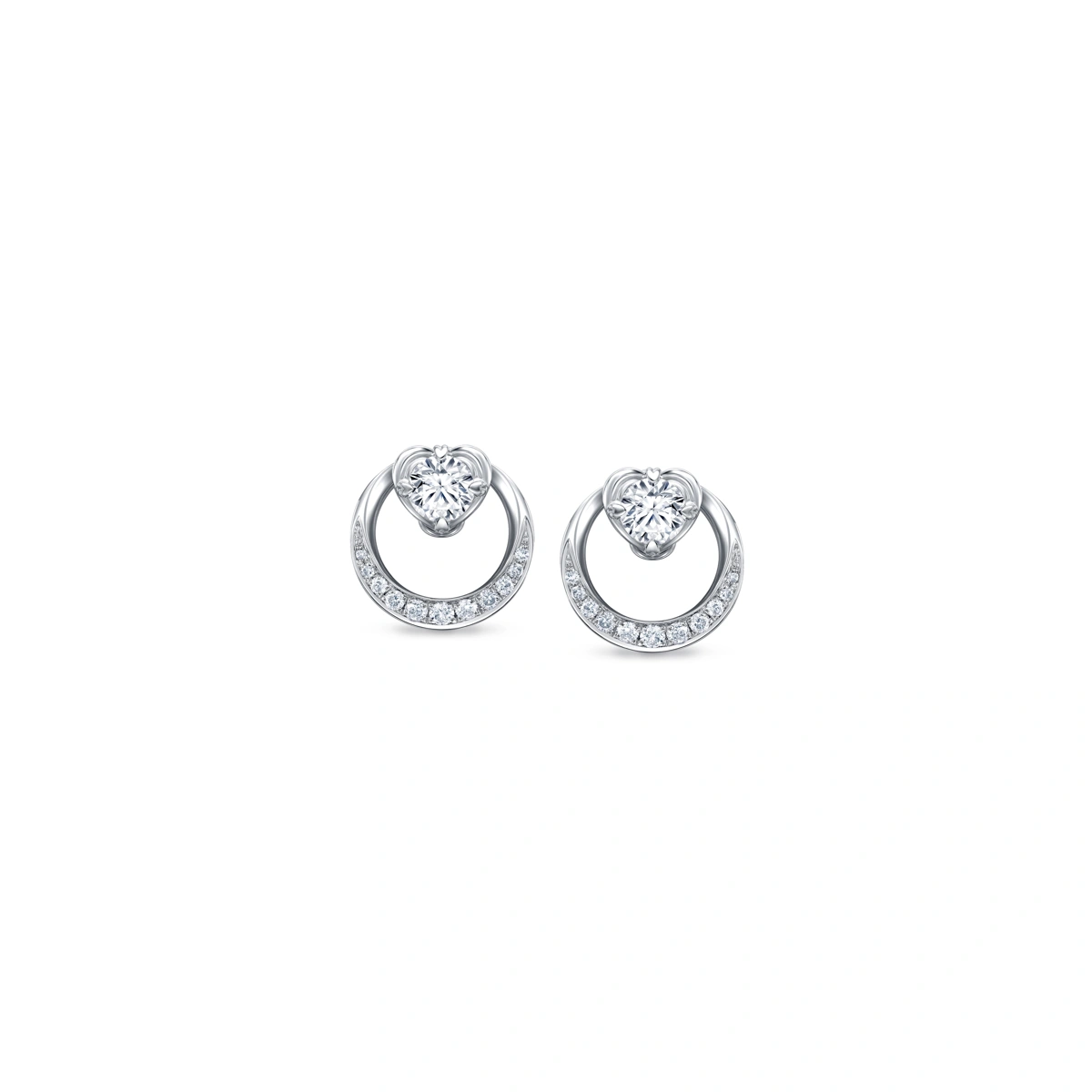 18K/750 White Gold diamond earrings
