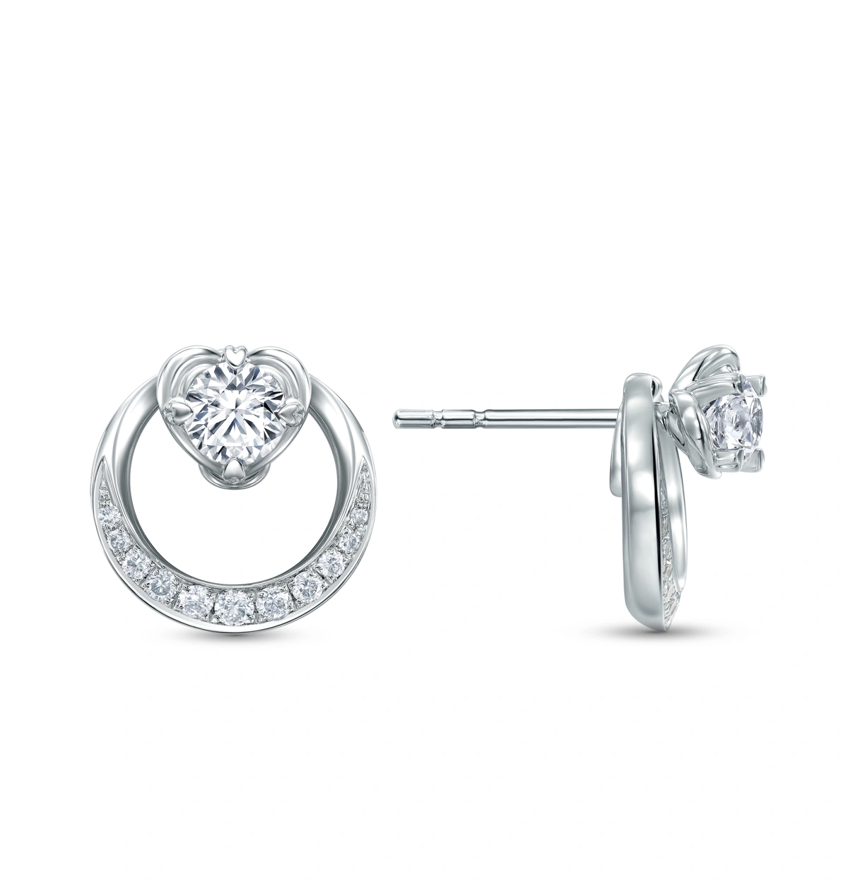 18K/750 White Gold diamond earrings