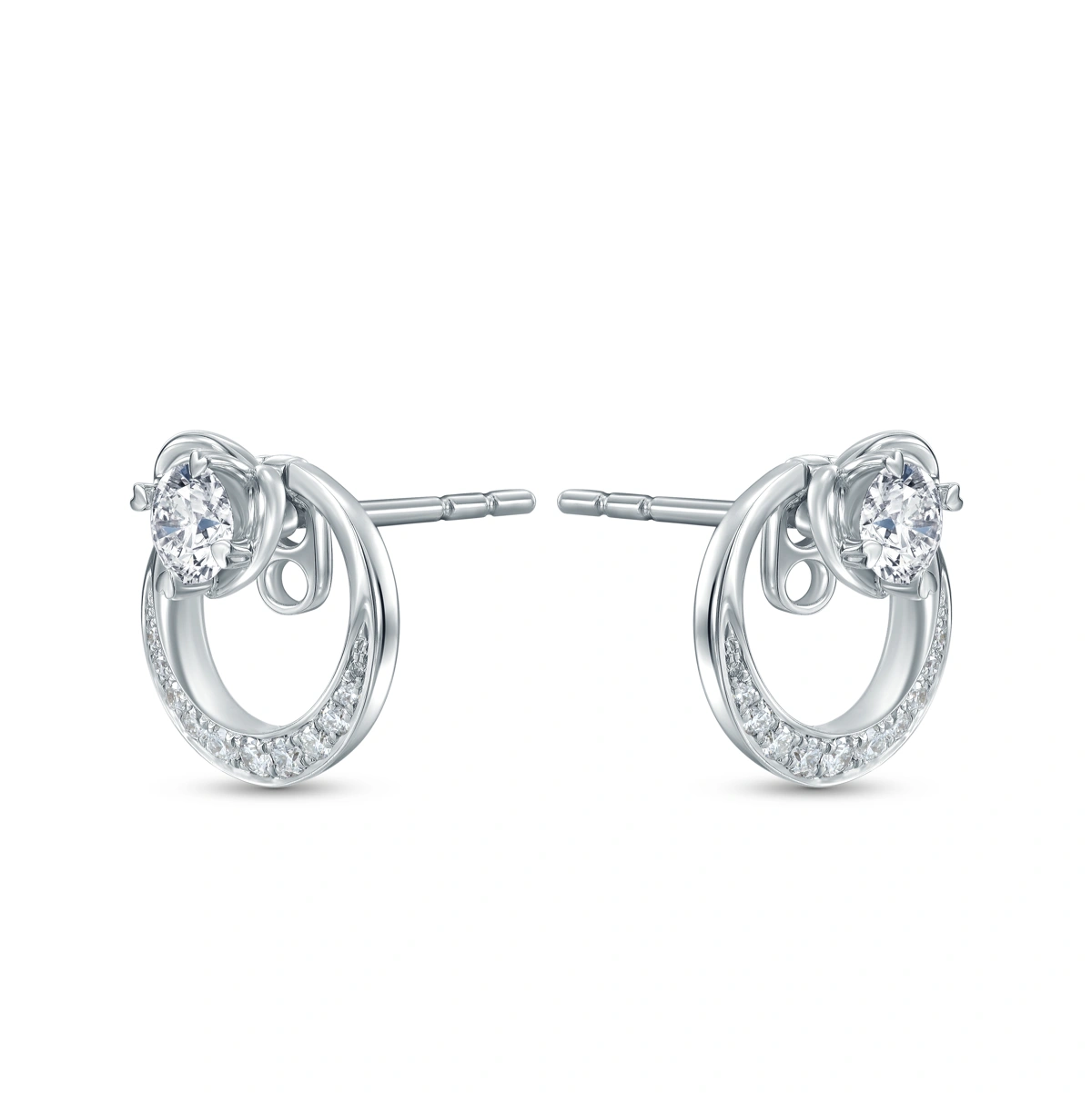 18K/750 White Gold diamond earrings