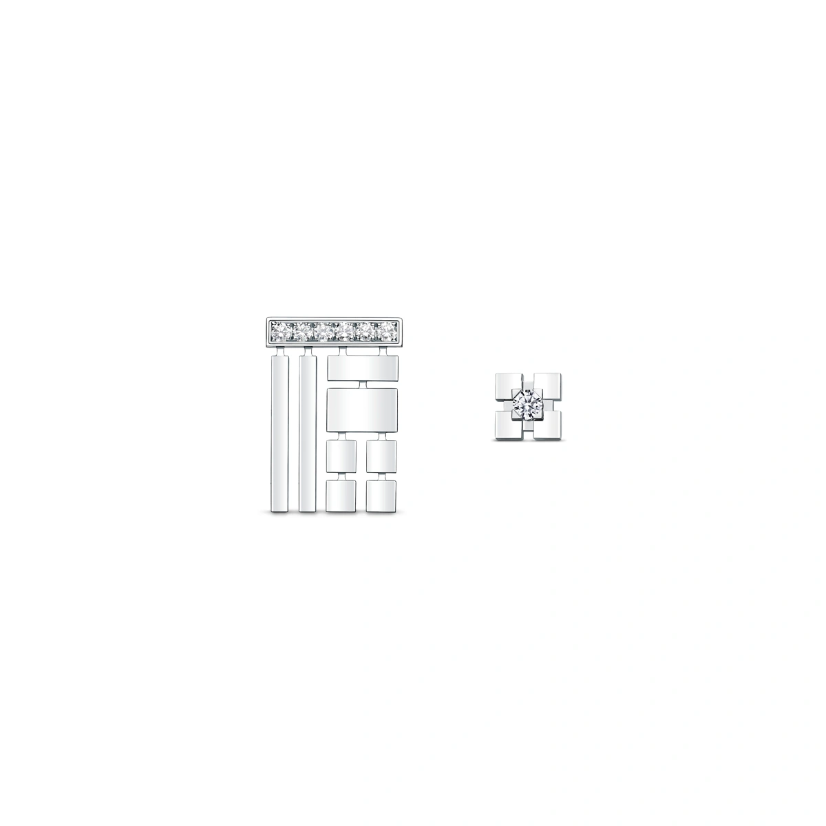 18K/750 White Gold diamond earrings