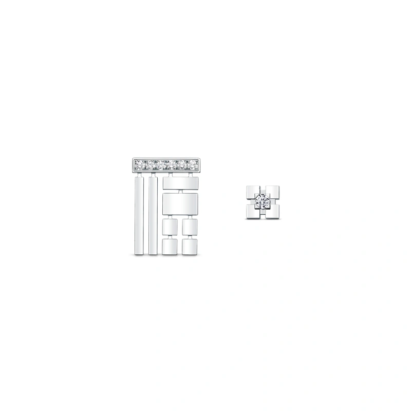 18K/750 White Gold diamond earrings