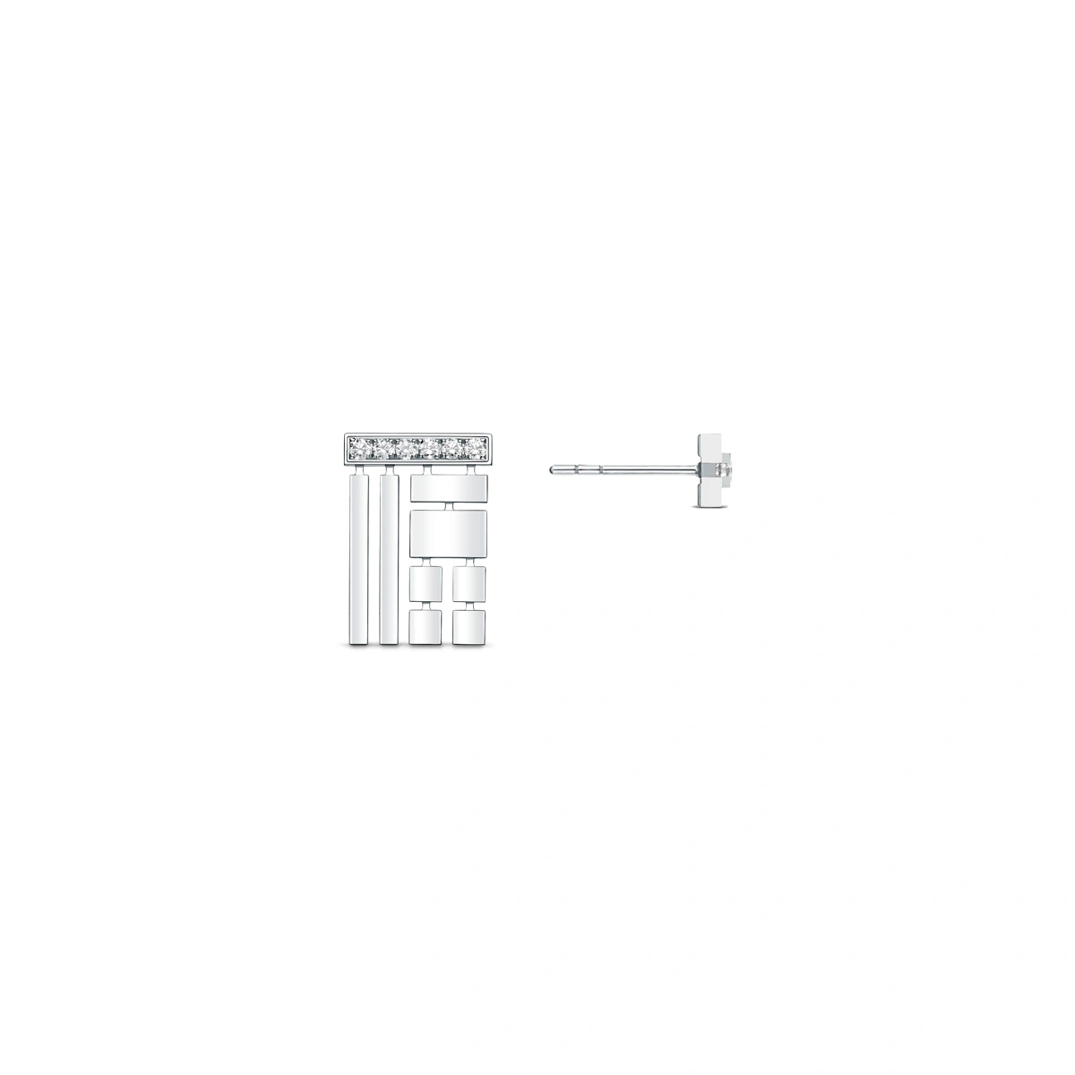 18K/750 White Gold diamond earrings