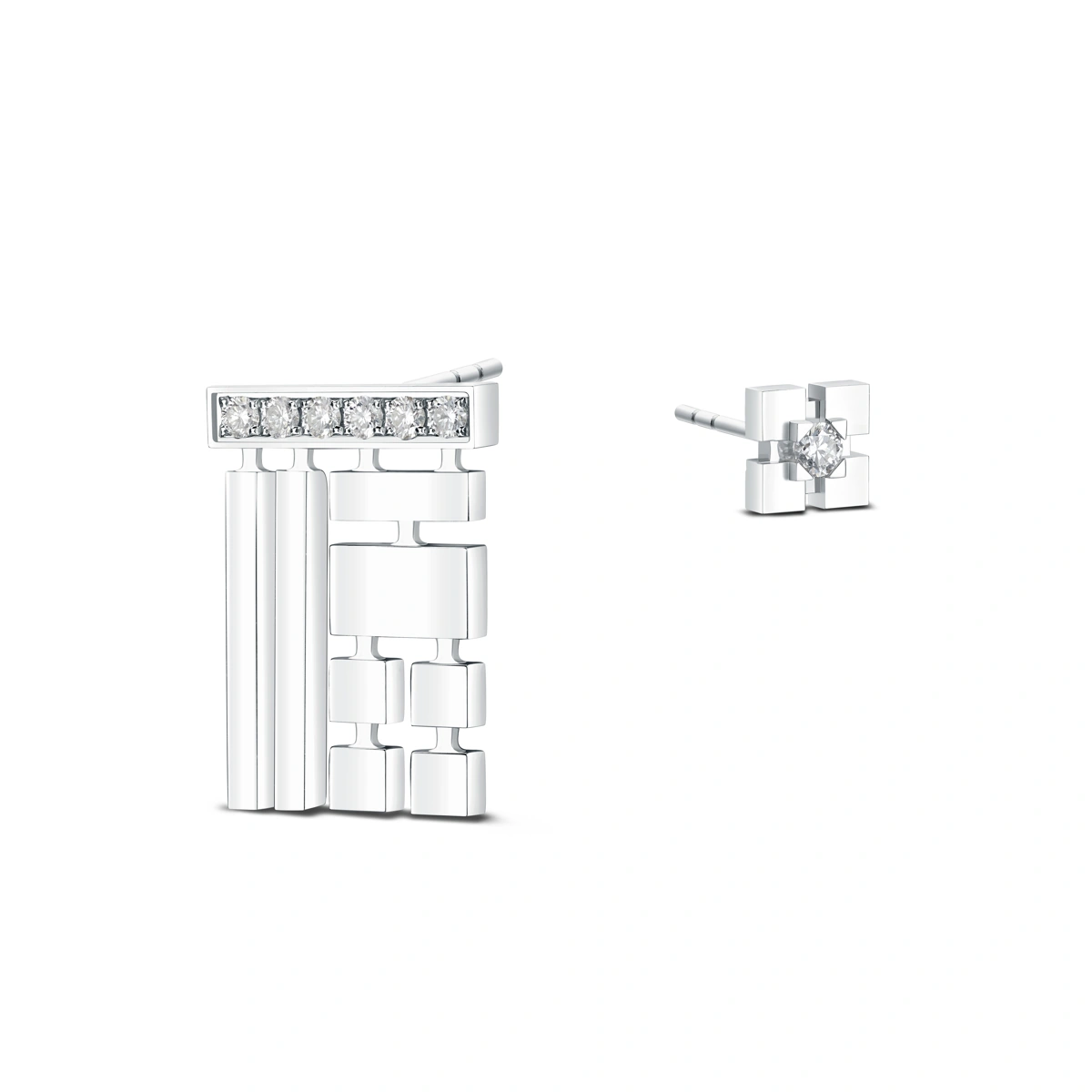 18K/750 White Gold diamond earrings