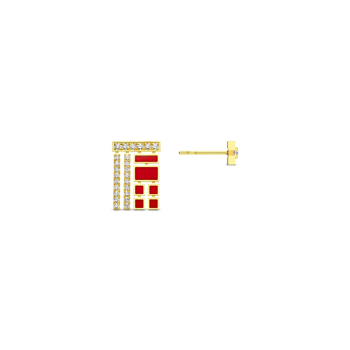 18K/750 Yellow Gold diamond earrings