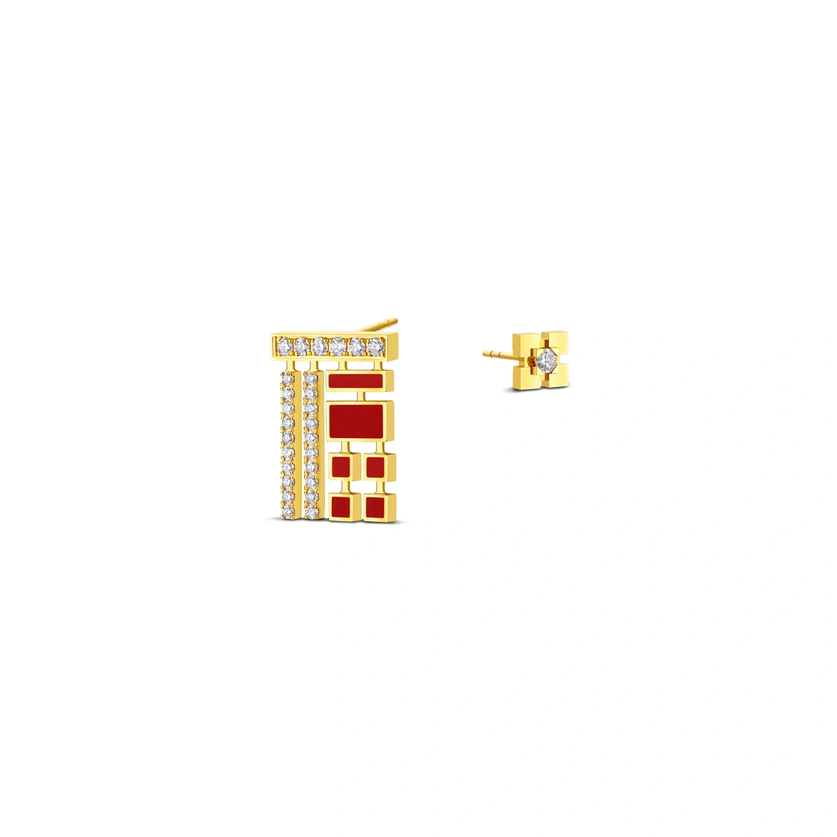 18K/750 Yellow Gold diamond earrings