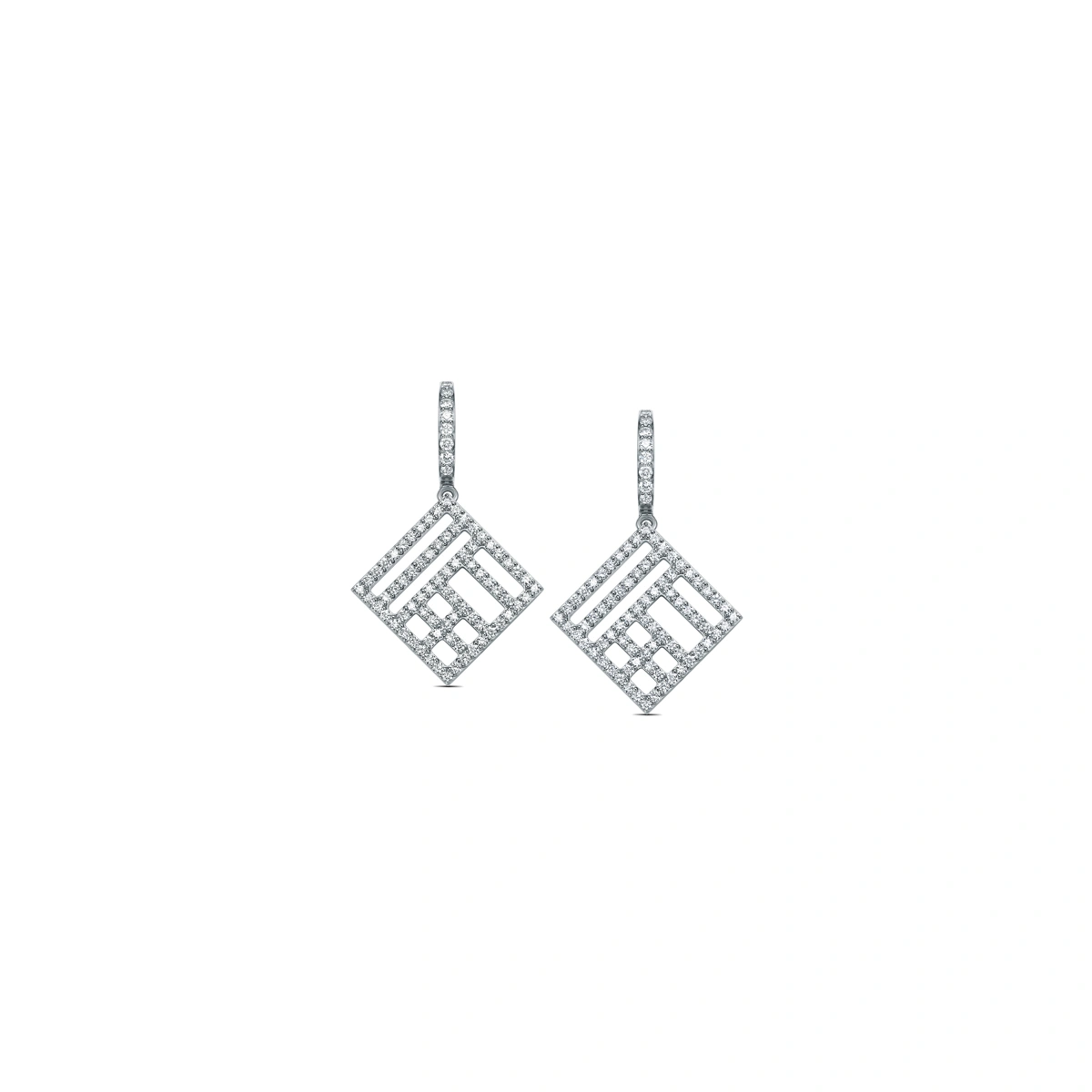 18K/750 White Gold diamond earrings