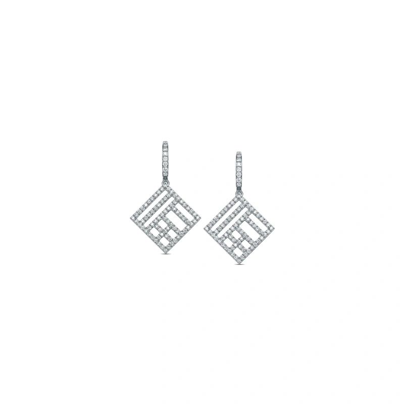 18K/750 White Gold diamond earrings