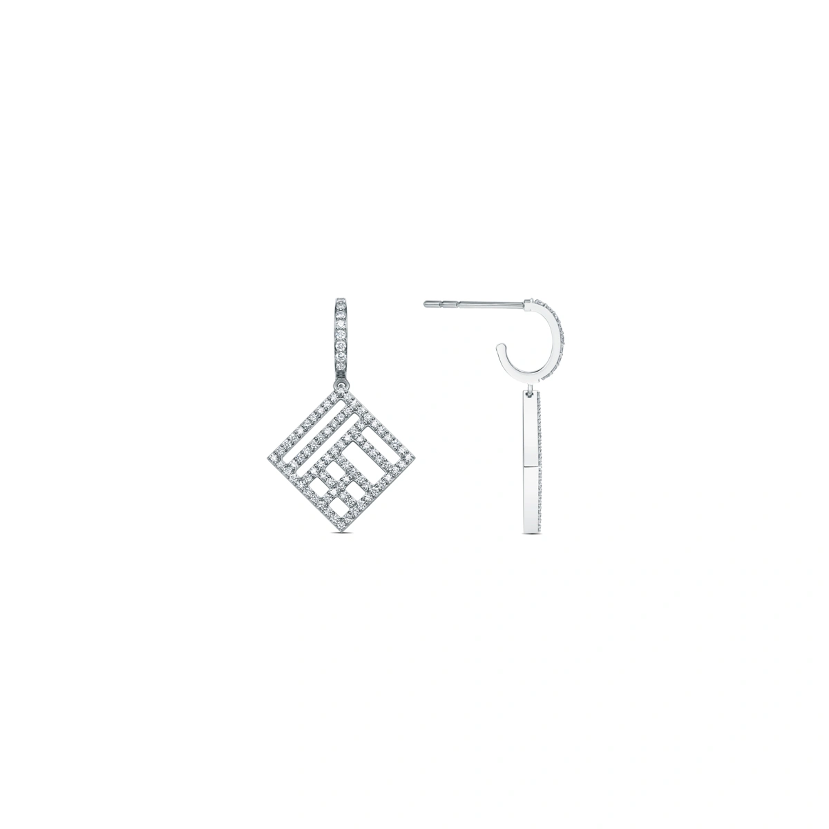 18K/750 White Gold diamond earrings