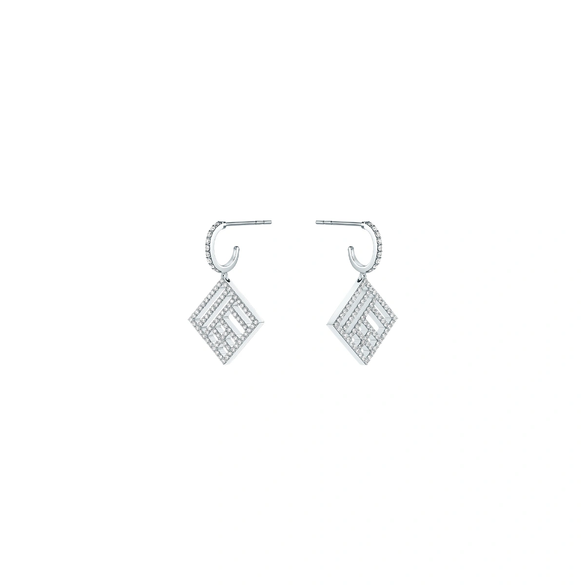 18K/750 White Gold diamond earrings
