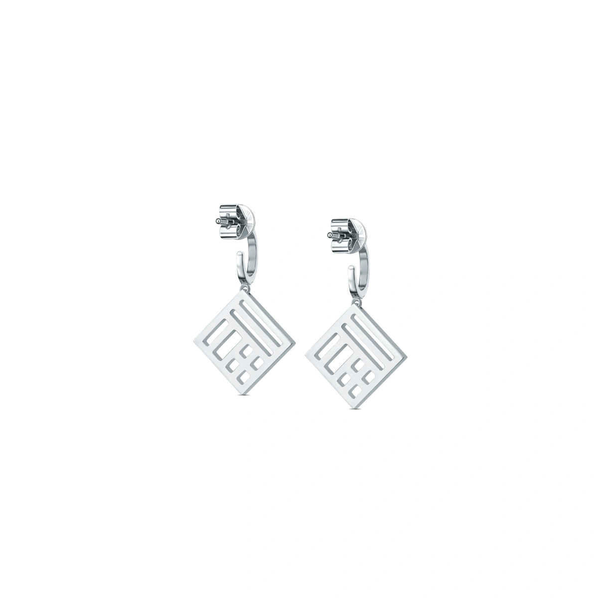 18K/750 White Gold diamond earrings