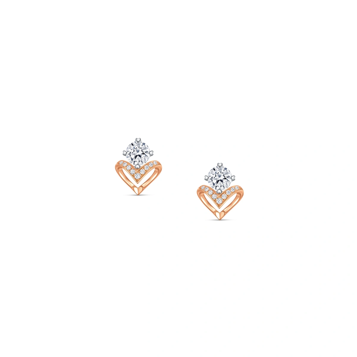 18K/750 White-Rose Gold diamond earrings