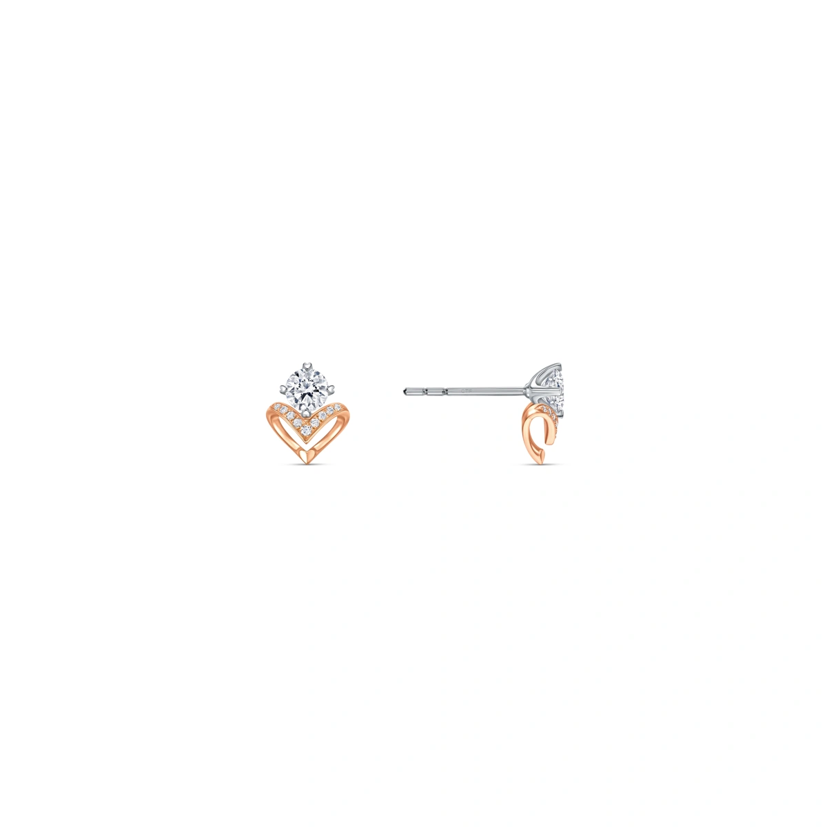18K/750 White-Rose Gold diamond earrings