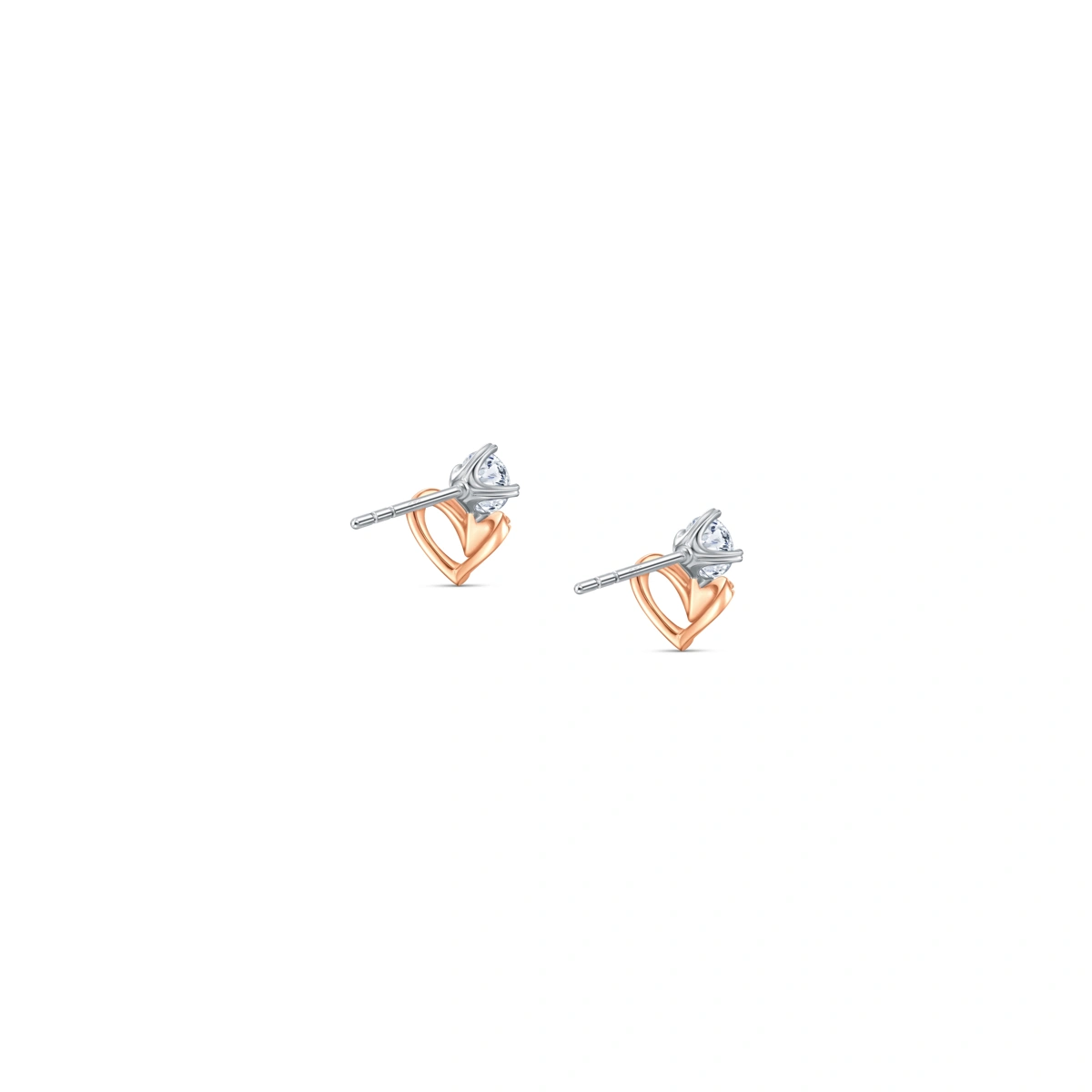18K/750 White-Rose Gold diamond earrings