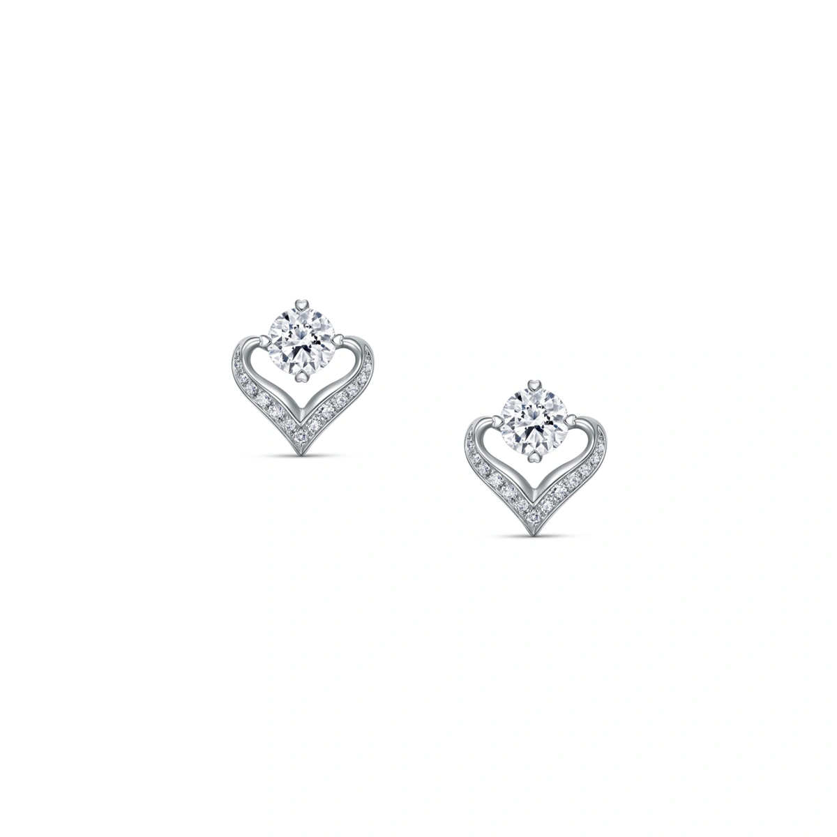 18K/750 White Gold diamond earrings