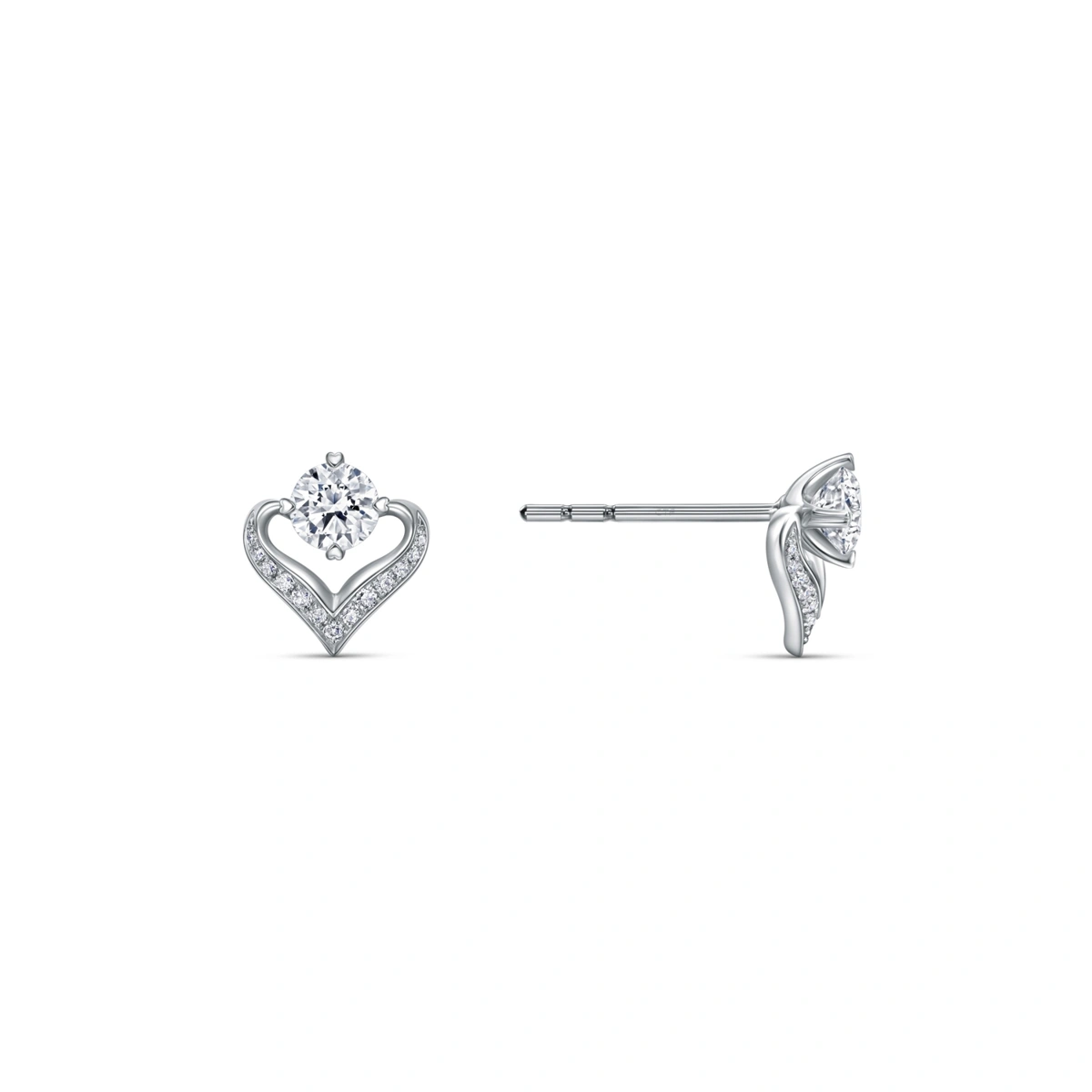 18K/750 White Gold diamond earrings